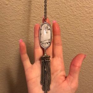 Long silver marble Kendra Scott necklace
